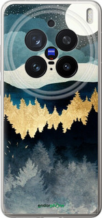 Силіконовий чехол Нічний краєвид з лісом та горами для Vivo X200 PRO - 6493u-3883 изображение 
