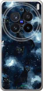 Силиконовый чехол Изображение Кошек с тёмной акварелью для Vivo X200 PRO - 6521u-3883 изображение 