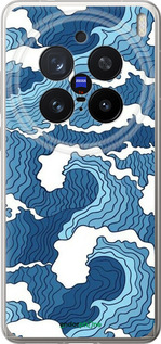 Силиконовый чехол Абстрактный рисунок морских волн для Vivo X200 PRO - 6538u-3883 изображение 
