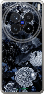 Силиконовый чехол Абстрактный цветочный рисунок в синих тонах для Vivo X200 PRO - 6539u-3883 изображение 