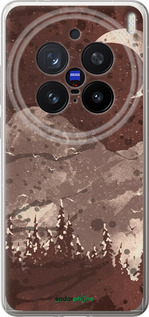 Силіконовий чехол із зображенням місячного пейзажу у нічному лісі для Vivo X200 PRO - 6546u-3883 изображение 