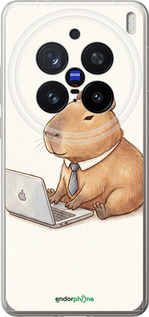 Силіконовий чехол Funny Capybara CEO Working для Vivo X200 PRO - 6777u-3883 изображение 