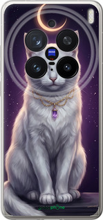 Силиконовый чехол Mystic White Cat Gothic Dark Purple Gold для Vivo X200 PRO - 6805u-3883 изображение 