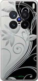 Силіконовий чехол Квіти на чорно-білому фоні для Vivo X200 PRO - 840u-3883 изображение 