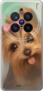 Силиконовый чехол Нарисованный йоркширский терьер для Vivo X200 PRO - 928u-3883 изображение 