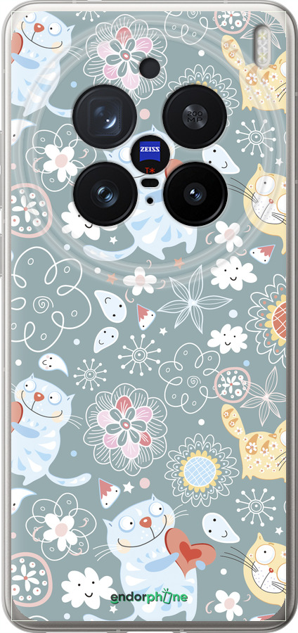 Силиконовый чехол Котята v3 для Vivo X200 PRO - 1223u-3883 изображение 