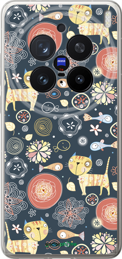 Силіконовий чехол Кошенята v4 для Vivo X200 PRO - 1224u-3883 изображение 