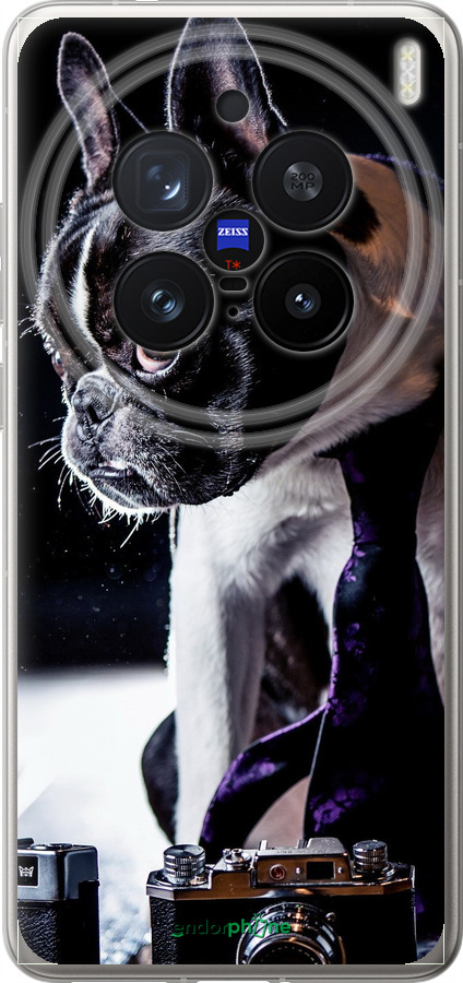 Силиконовый чехол Бульдог-фотограф для Vivo X200 PRO - 142u-3883 изображение 