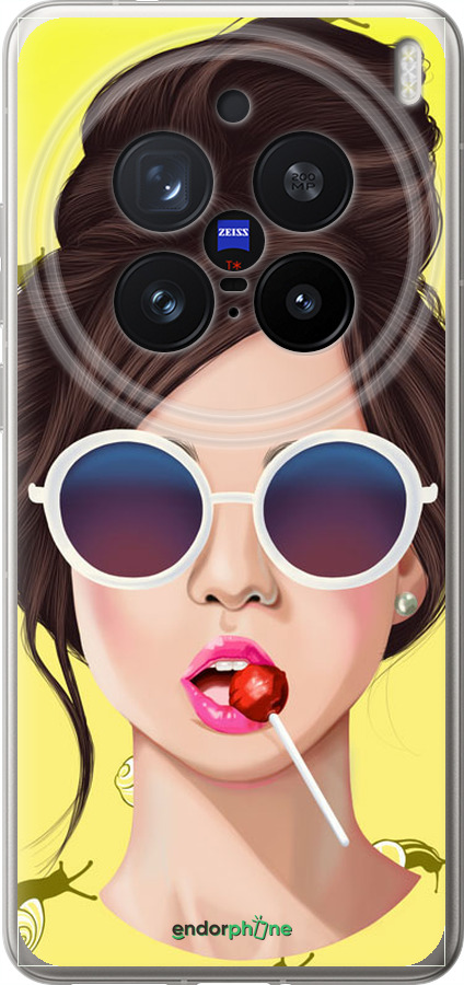 Силіконовий чехол Дівчина з чупа-чупсом для Vivo X200 PRO - 3979u-3883 изображение 