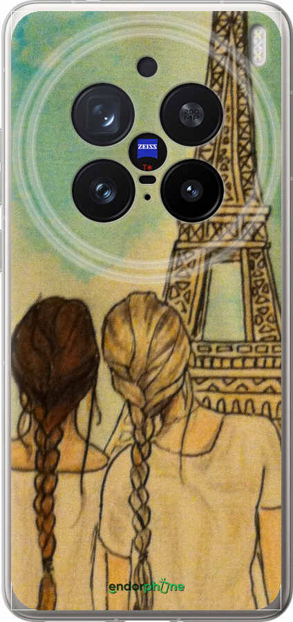 Силіконовий чехол Дівчата в Парижі для Vivo X200 PRO - 3980u-3883 изображение 