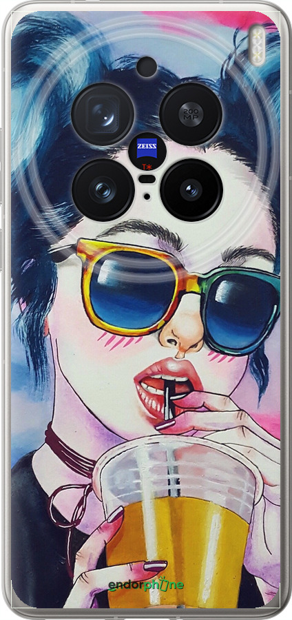 Силиконовый чехол Арт-девушка в очках для Vivo X200 PRO - 3994u-3883 изображение 