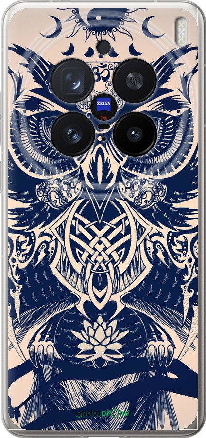 Силіконовий чехол Сова у візерунок для Vivo X200 PRO - 4000u-3883 изображение 