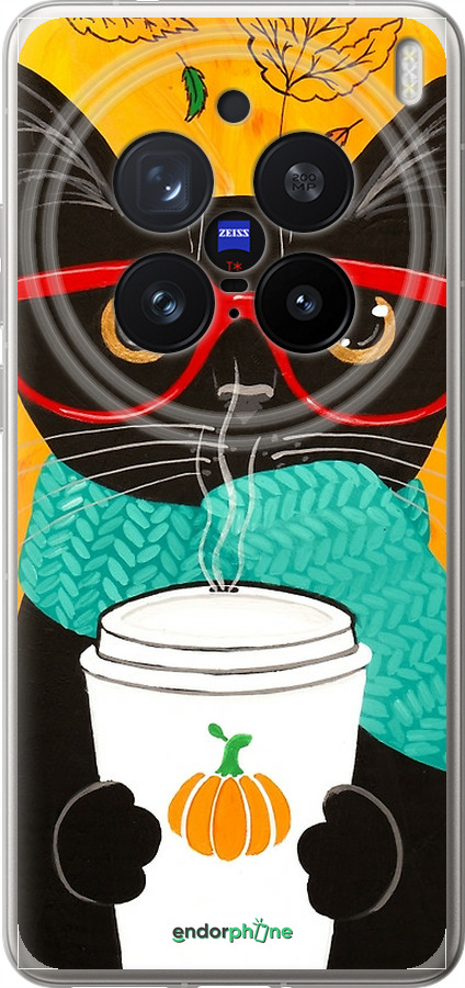 Силиконовый чехол Осенний кот для Vivo X200 PRO - 4026u-3883 изображение 