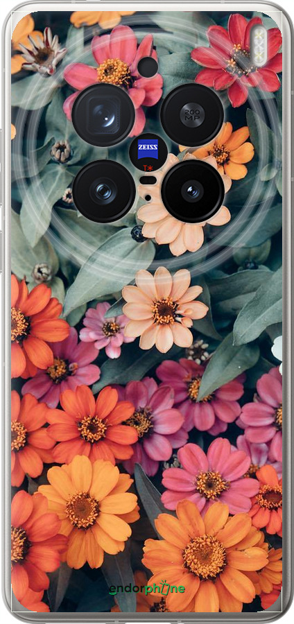 Силиконовый чехол Beauty flowers для Vivo X200 PRO - 4050u-3883 изображение 