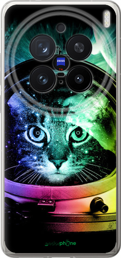 Силіконовий чехол Кіт-астронавт для Vivo X200 PRO - 4154u-3883 изображение 