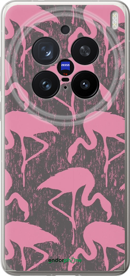 Силиконовый чехол Vintage-Flamingos для Vivo X200 PRO - 4171u-3883 изображение 