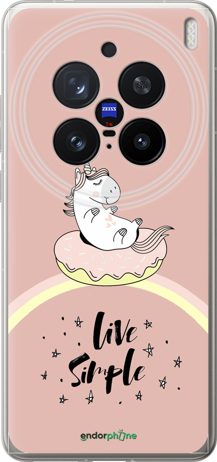 Силиконовый чехол Единорожка в пончике для Vivo X200 PRO - 4282u-3883 изображение 