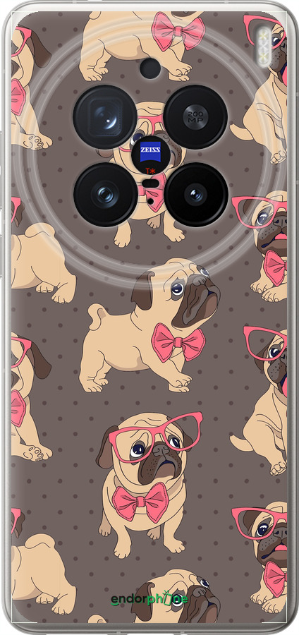 Силиконовый чехол мопсики 2 для Vivo X200 PRO - 4362u-3883 изображение 