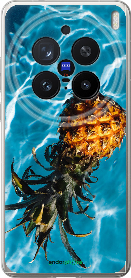 Силиконовый чехол Ананас на воде для Vivo X200 PRO - 4384u-3883 изображение 