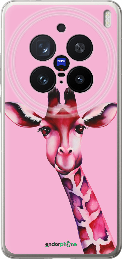 Силиконовый чехол Розовая жирафа для Vivo X200 PRO - 4441u-3883 изображение 