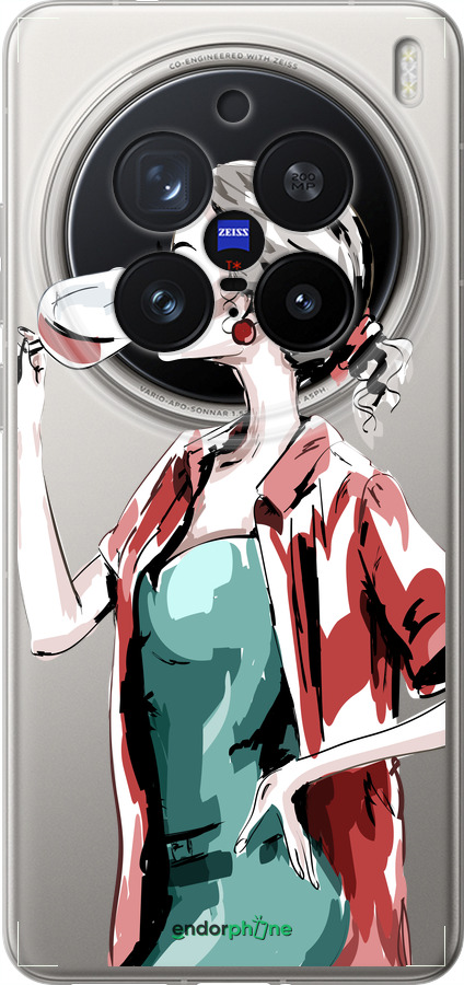 Силіконовий чехол Дівчина з келихом для Vivo X200 PRO - 4662u-3883 изображение 