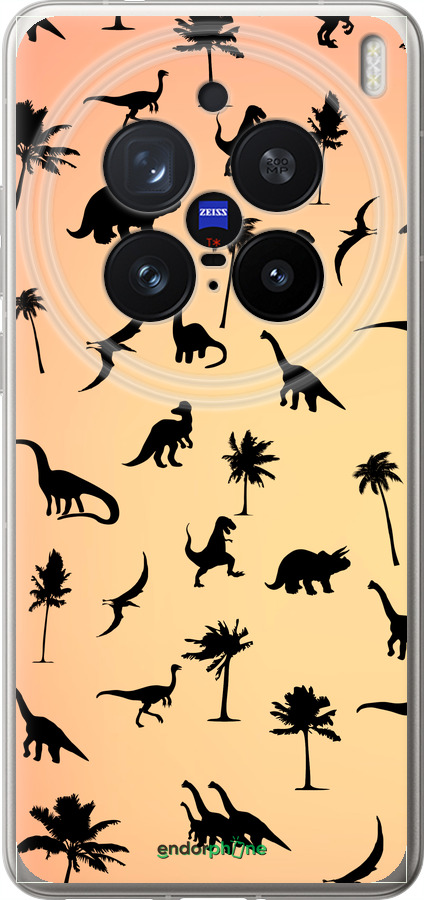 Силіконовий чехол Динозаврики 1 для Vivo X200 PRO - 4772u-3883 изображение 