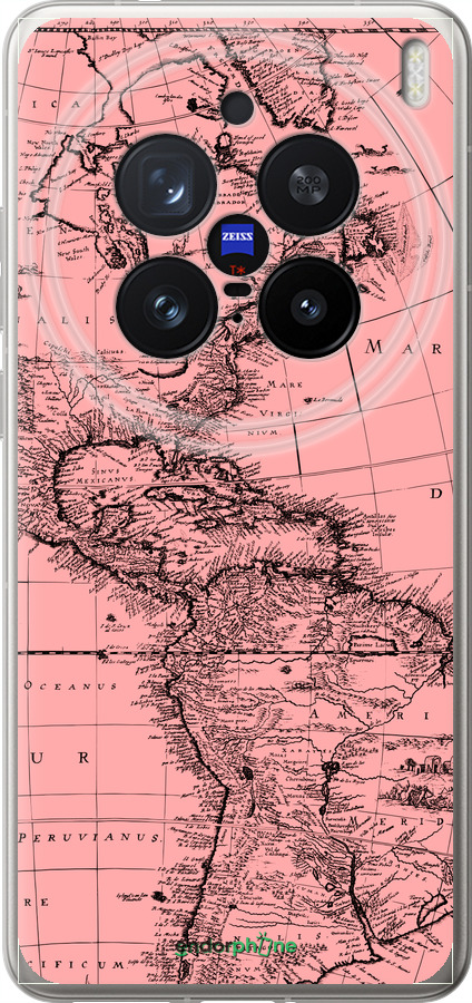 Силиконовый чехол Карта для Vivo X200 PRO - 4794u-3883 изображение 