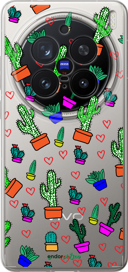 Силіконовий чехол Кактуси 4 для Vivo X200 PRO - 4856u-3883 изображение 