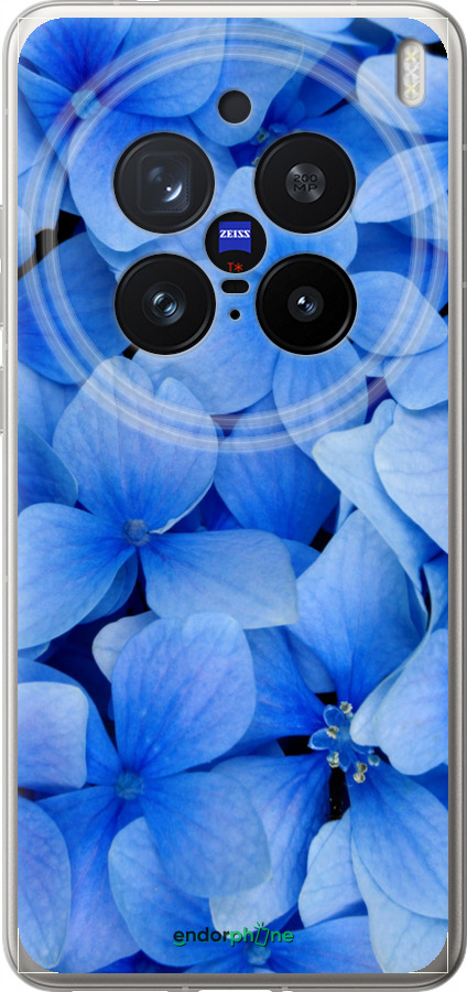 Силиконовый чехол Синие цветы для Vivo X200 PRO - 526u-3883 изображение 