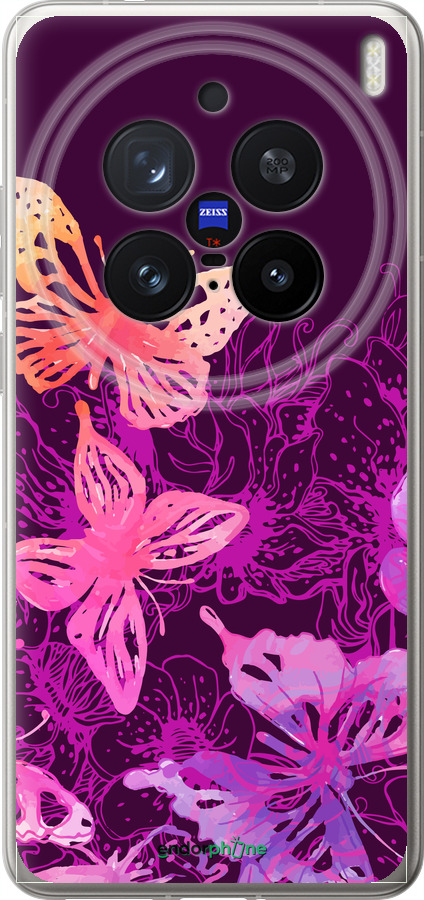 Силіконовий чехол Метелики v2 для Vivo X200 PRO - 5475u-3883 изображение 