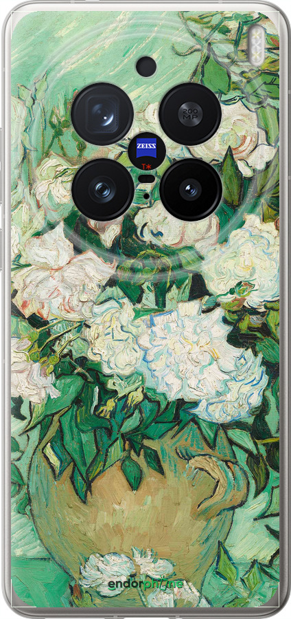 Силіконовий чехол Вінсент Ван Гог. Ваза з трояндами для Vivo X200 PRO - 5543u-3883 изображение 