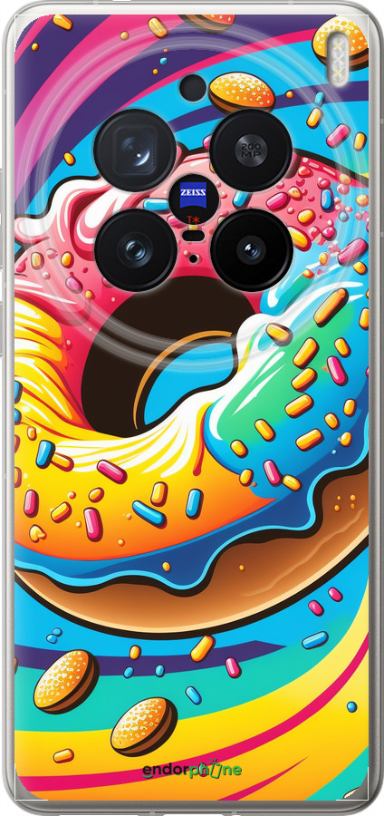 Силиконовый чехол Пончик радуга для Vivo X200 PRO - 5584u-3883 изображение 