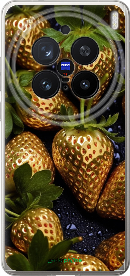 Силиконовый чехол Золотая клубника для Vivo X200 PRO - 5637u-3883 изображение 