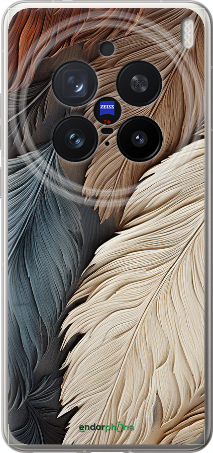 Силіконовий чехол Листя в стилі бохо для Vivo X200 PRO - 5643u-3883 изображение 