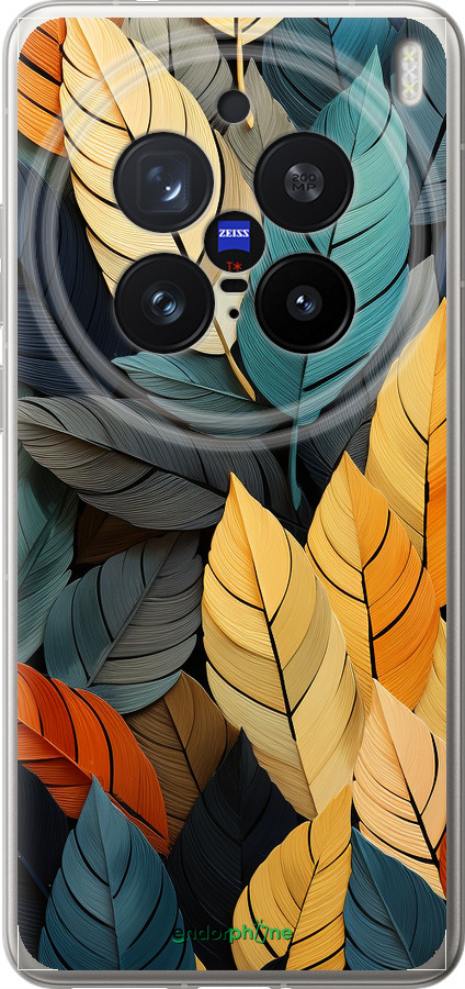 Силиконовый чехол Кольорове листя для Vivo X200 PRO - 5644u-3883 изображение 