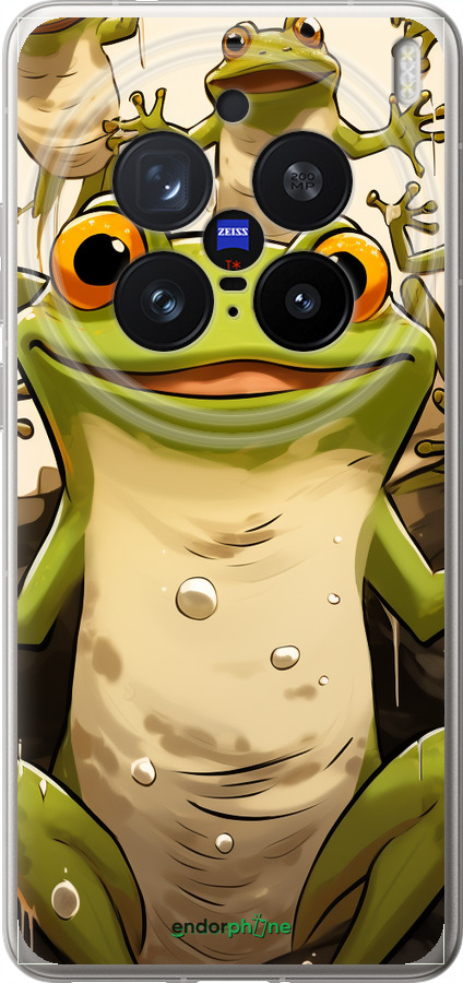 Силіконовий чехол Весела жаба для Vivo X200 PRO - 5658u-3883 изображение 