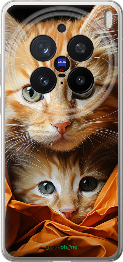 Силіконовий чехол Котики 2 для Vivo X200 PRO - 5664u-3883 изображение 