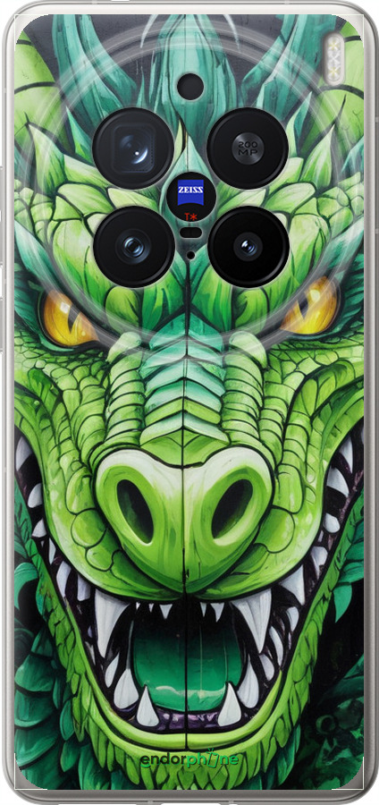 Силиконовый чехол Зелёный дракон для Vivo X200 PRO - 5816u-3883 изображение 