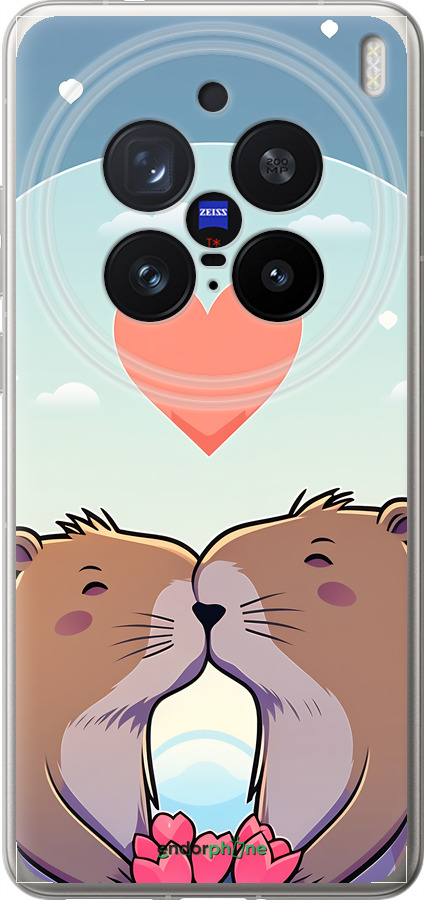Силіконовий чехол Капібара кохання для Vivo X200 PRO - 6027u-3883 изображение 