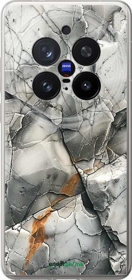 Силиконовый чехол Серый мрамор для Vivo X200 PRO - 6041u-3883 изображение 