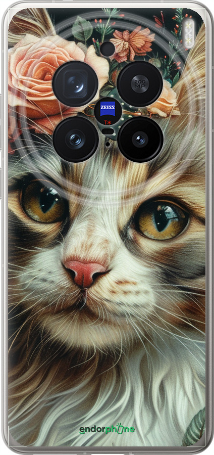 Силиконовый чехол Cats and flowers для Vivo X200 PRO - 6069u-3883 изображение 