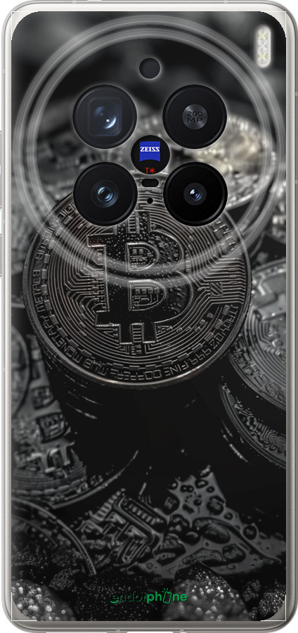 Силіконовий чехол Black Bitcoin для Vivo X200 PRO - 6090u-3883 изображение 