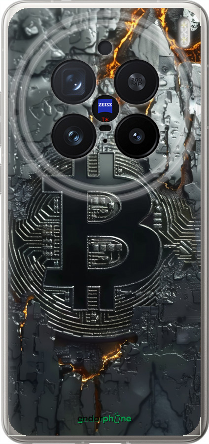 Силіконовий чехол Розпечений біткойн для Vivo X200 PRO - 6091u-3883 изображение 