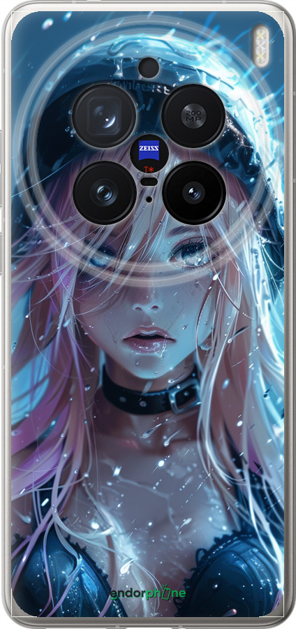 Силиконовый чехол Аниме-дива под дождем для Vivo X200 PRO - 6120u-3883 изображение 