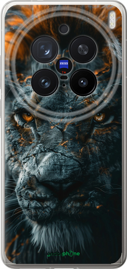 Силиконовый чехол Пламенный лев для Vivo X200 PRO - 6153u-3883 изображение 