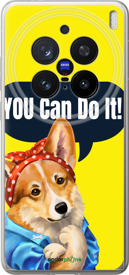 Силиконовый чехол чехол с корги You Can Do It для Vivo X200 PRO - 6184u-3883 изображение 