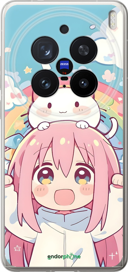 Силіконовий чехол Девочка аниме радуга для Vivo X200 PRO - 6304u-3883 изображение 