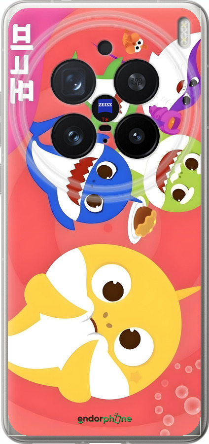 Силиконовый чехол Бейби Шаркс для Vivo X200 PRO - 6305u-3883 изображение 