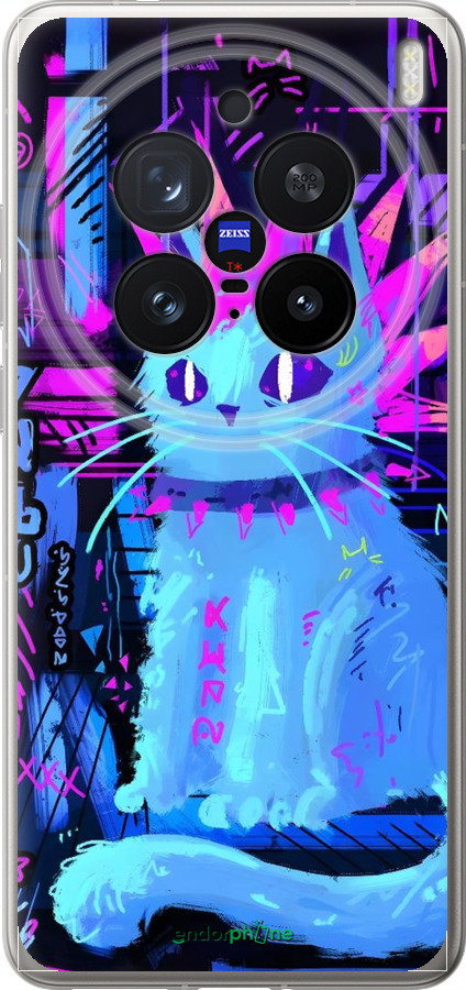 Силіконовий чехол Кіт панк для Vivo X200 PRO - 6311u-3883 изображение 