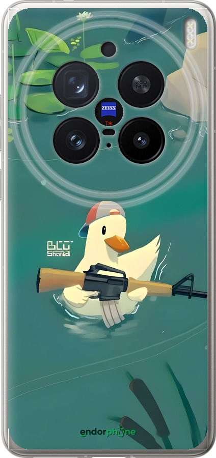 Силіконовий чехол Каченя з автоматом для Vivo X200 PRO - 6356u-3883 изображение 